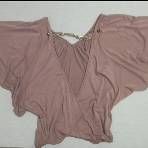 Women's loose blouse with open back and chain one size