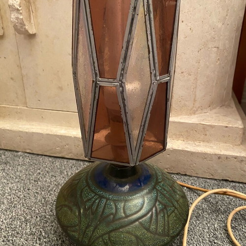Vintage Celtic pottery lamp base used