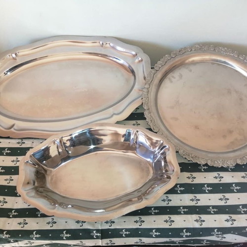 Serving platters and trays used, set of 6 pieces