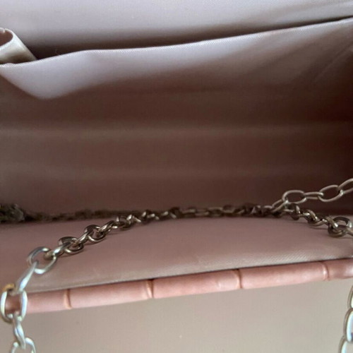 Doca women's clutch bag, salmon with silver details