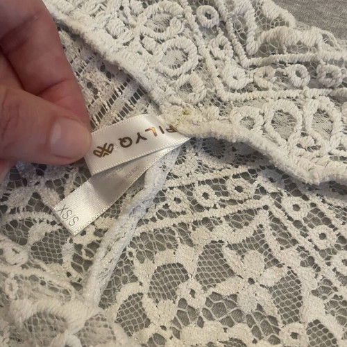 PilyQ White Lace Crochet Beach Shorts used with Tassels
