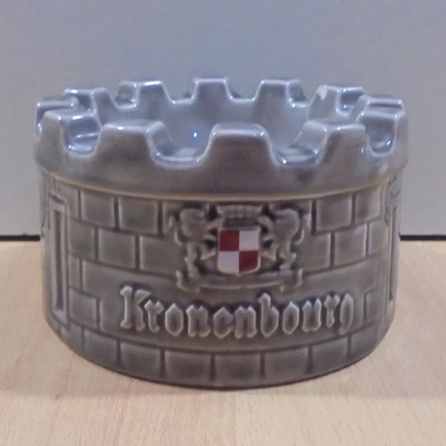 Kronenbourg beer old promotional ceramic ashtray used