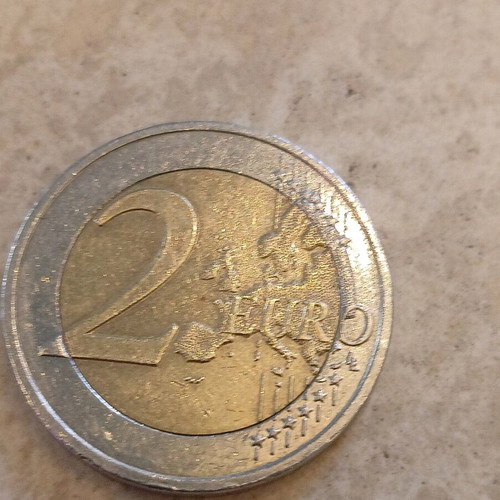 Greek commemorative 2 euro coin 2020 used with errors