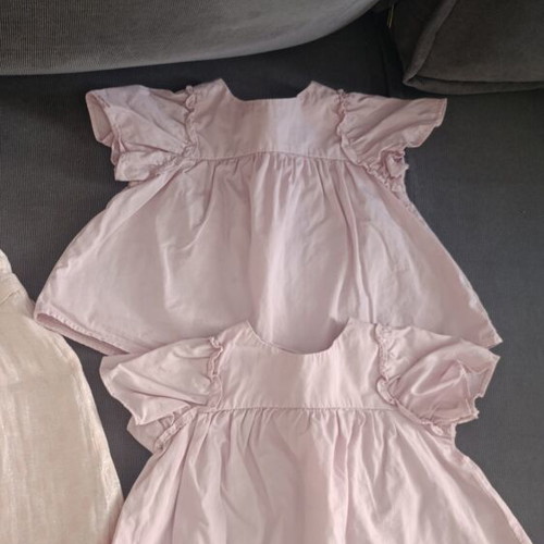 Benetton pink dress and 2 Zara tops set for baby girl