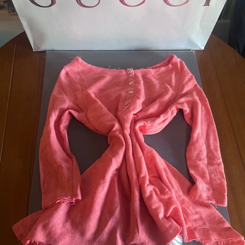 ZIC ZAC pink blouse with bow and ruffles, like new, one size