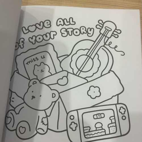 Cozy Vibes coloring book with 45 handwritten pages, new