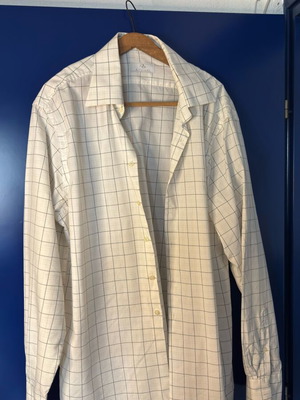 Bitsiani checked shirt like new, size XXL, white