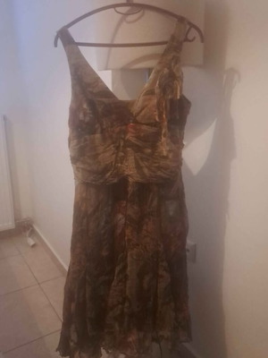 Raxevsky L beige dress, knee-length