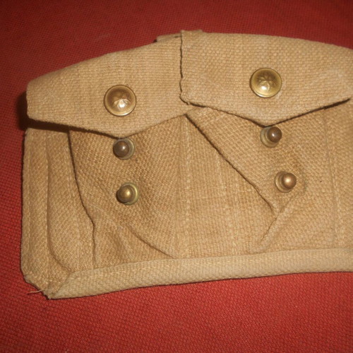English Canvas Pouches for Lee-Enfield Cartridges used, 1943 WWII, set of 2