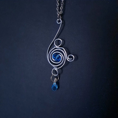 Elven jewelry set new, blue and silver