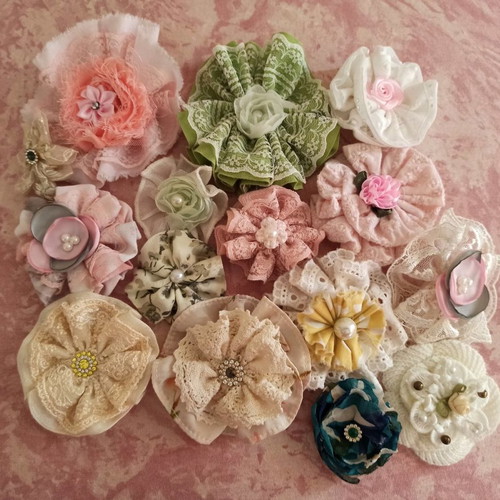Handmade flowers for crafts new, all together