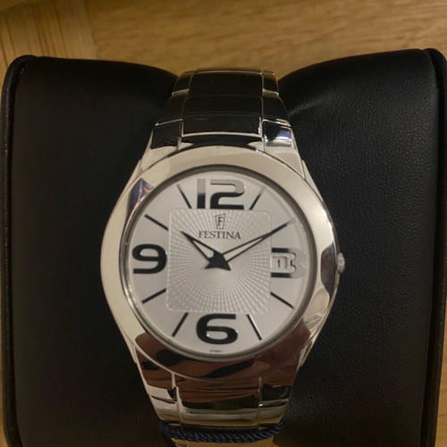 Festina Classic 36mm watch new, unisex, white and silver