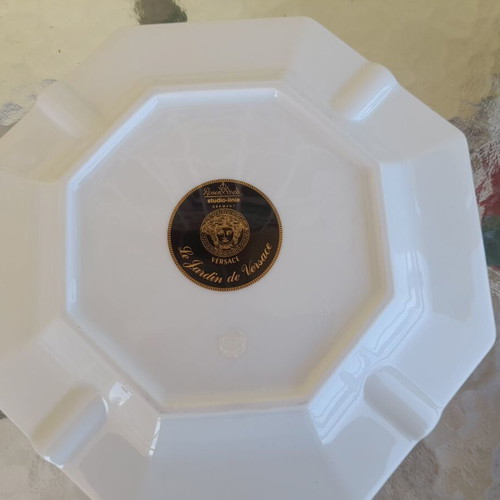 Versace Rosenthal Le Jardin cigar ashtray pair, Butterfly Garden design