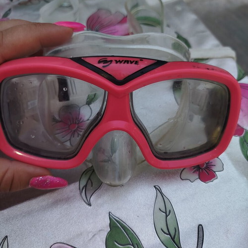 Snorkeling Mask Wave children's used, pink dual lens