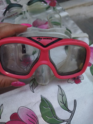 Snorkeling Mask Wave children's used, pink dual lens
