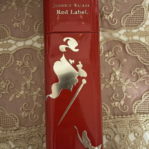 Johnnie Walker Red Label Promotional Tin Used Whiskey Storage Box