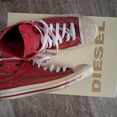 Diesel canvas boots used, red, size 41