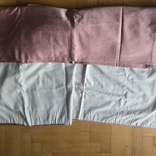 Bed Cover Satin Fabric 2 Pieces Used, Cotton Lined