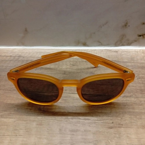 El Greco handmade sunglasses used, yellow frame with black gray lenses