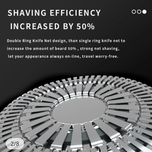 Beard Trimmer 3D electric rechargeable shaver, waterproof IPX7