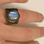 Silver handmade ring with labradorite new, adjustable