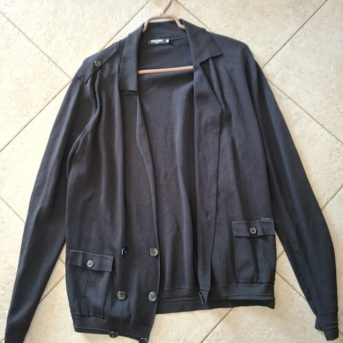 Antony Morato men's black knit cardigan, size Large