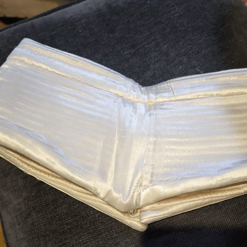 Satin belt new, white, size 75, handmade