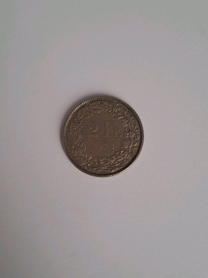 2 Francs 1978 Helvetia coin used, Switzerland