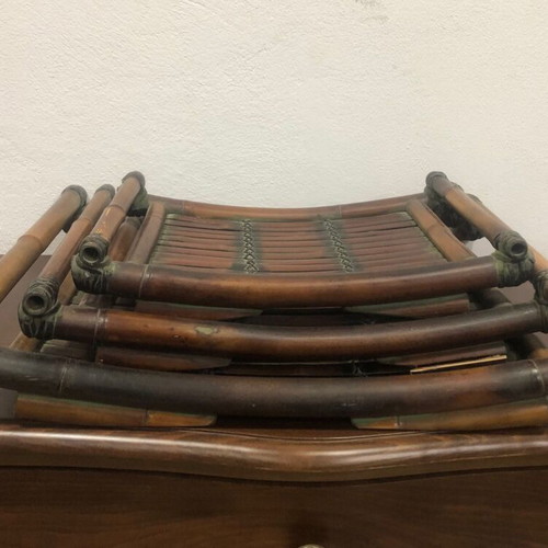 Decorative trays set used, bamboo
