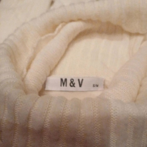 Mohair turtleneck sweater with transparent sleeves like new, off-white
