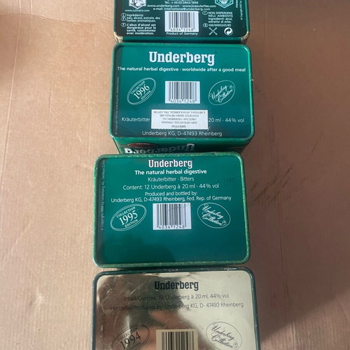 Tin boxes like new, set of 4, editions 1994-2003
