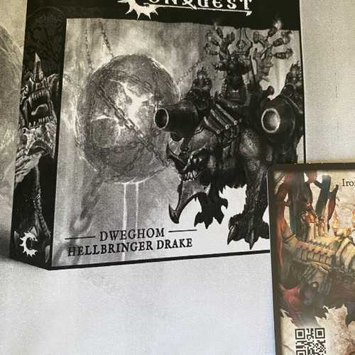 Conquest Hellbringer Drake Dweghom figure like new with card and base