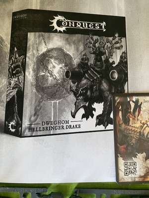 Conquest Hellbringer Drake Dweghom figure like new with card and base