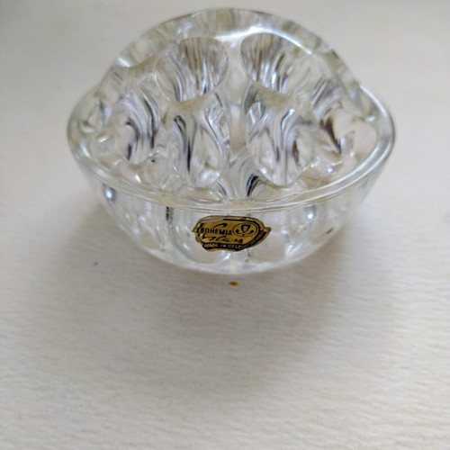 Vintage Bohemia Glass Flower Holder made in Czechoslovakia new