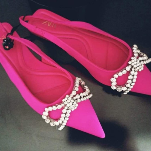 Zara fuchsia flat sandals new, size 37