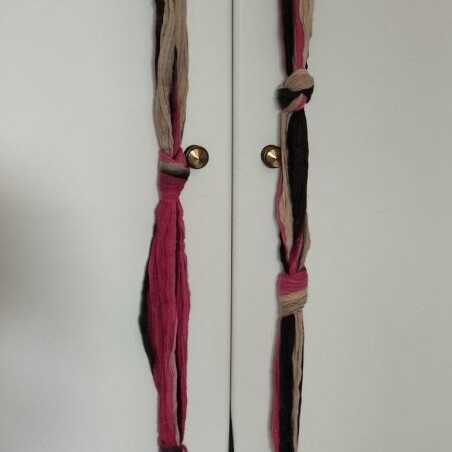 Benetton scarf very long with gold thread new, multicolored