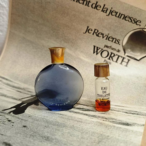 Je Reviens vintage miniatures by Worth used, 1950s perfume bottles