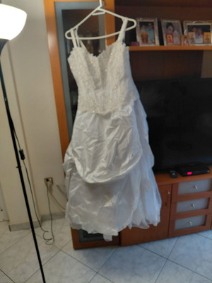 Wedding dress with skirt and top, like new, white