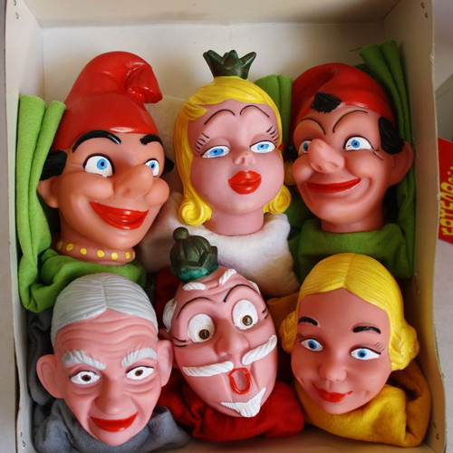 Set of 6 Kasperl Figur puppet theater figures vintage 70's new
