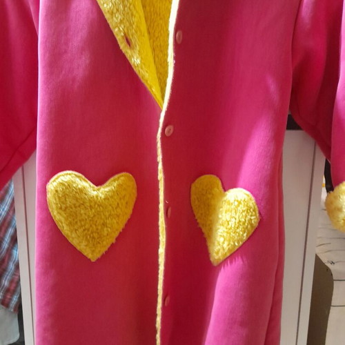 Agatha Ruiz De La Prada girls' coat like new, size 8, fuchsia with mustard
