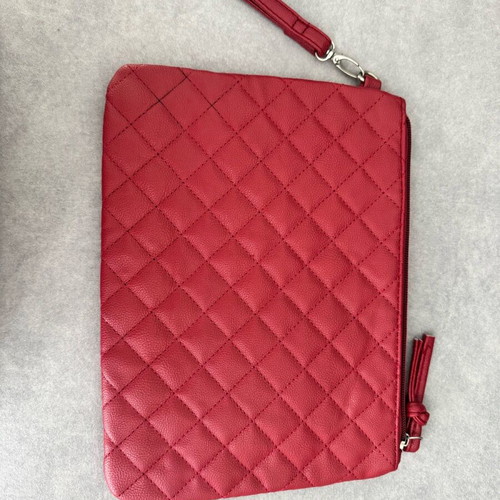 Terranova red clutch bag like new with quilted design