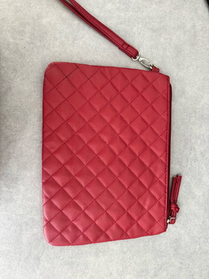 Terranova red clutch bag like new with quilted design