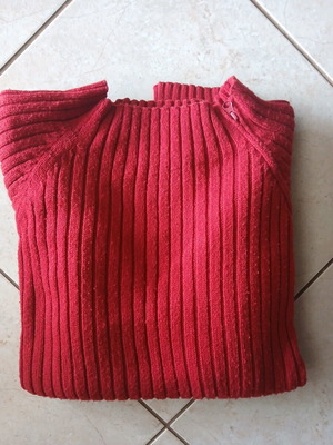Knitted pullover like new, red, XXL