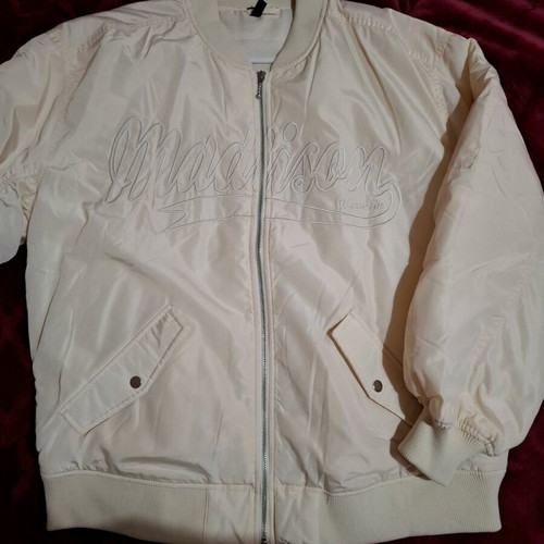 H&M oversized women's bomber jacket like new, beige, size M