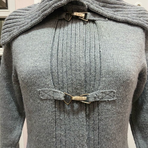 Knitted jacket like new, gray, size M