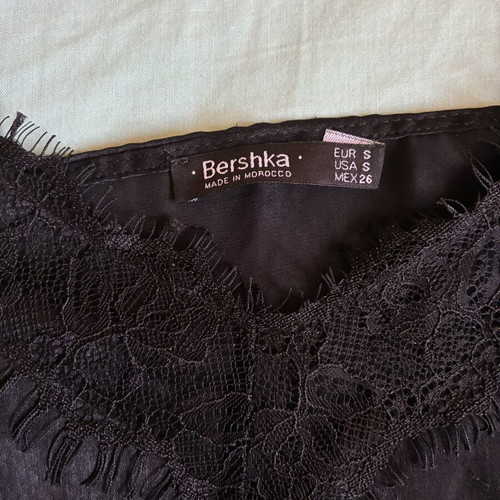 Bershka Black Satin Lace Cami Top like new, size S