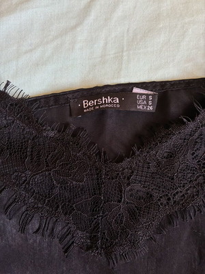 Bershka Black Satin Lace Cami Top like new, size S