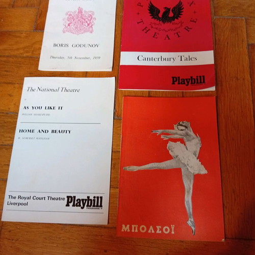 Theatrical Programmes used, 4 vintage collectible playbills 1959-1968