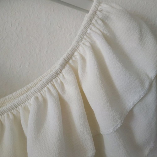 Blouse with ruffles used, white, size M