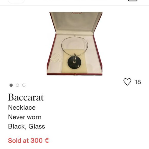 Baccarat collectible pendant made of crystal and 925 silver like new